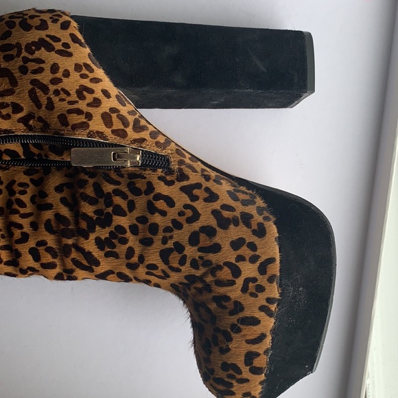 Dolce Vita Suede and Hair Cheetah Ankle Boots - Picture 3 of 5